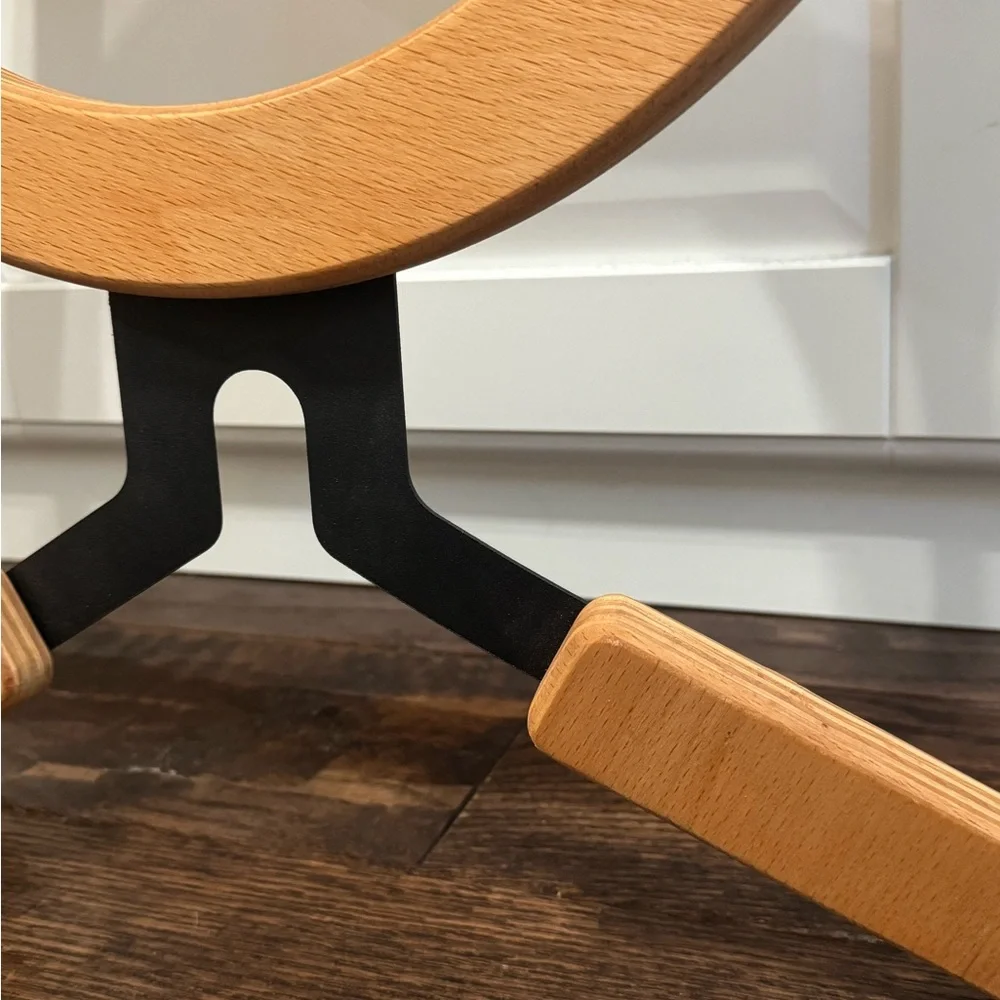 Solid wood valet stand, wall coat rack. Like New.
